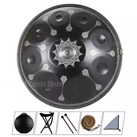 Handpan Hang Drum | 9, 10, 12 ou 14 Notas | 432 Hz ou 440 Hz | Modelos Ètnicos | 56 cm