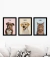 Composição pet art/pic art minimalista - 3 quadros com moldura e vidro - loja online