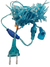 Cordão 100 LED Azul Gelo c/ strobinho Branco 220V (IP44) na internet