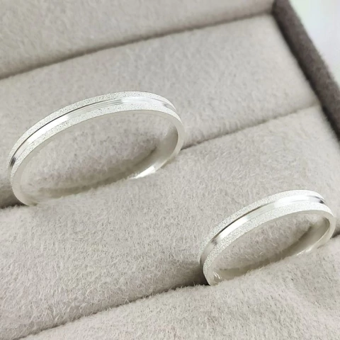 Par de alianças 3mm Bogotá - Prata 950