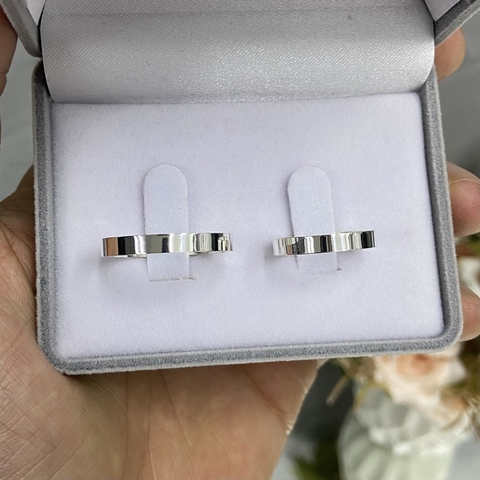 Par de alianças 3mm Mônaco - Prata 950