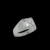 Anel Quadrado Cristal - Prata 925