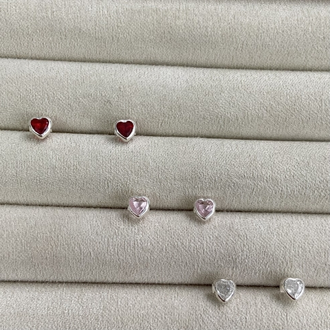 Trio Coração 4mm Embutido Especial - Prata 925 - comprar online