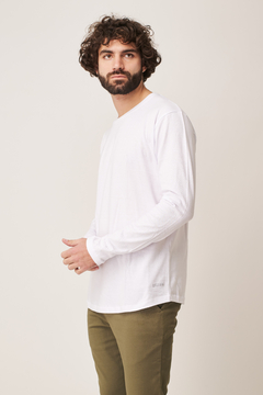 Remera manga larga basica Blanco en internet