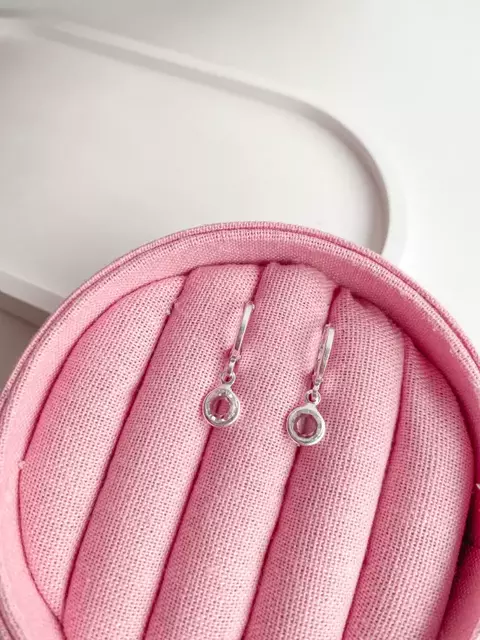 Brinco Argolinha Tifany Cristal Prata