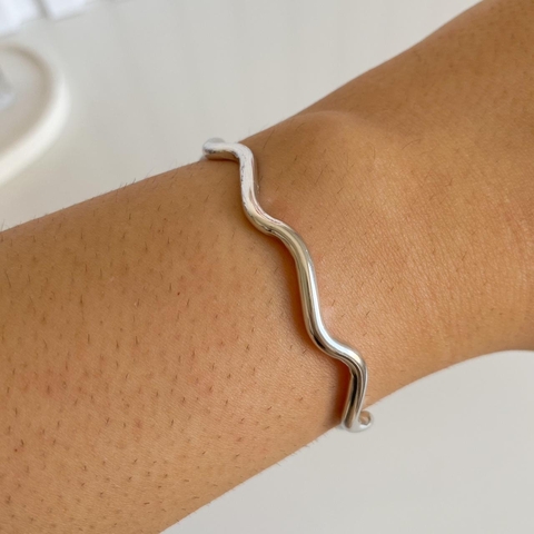 Bracelete ondulado - Anodizado prata