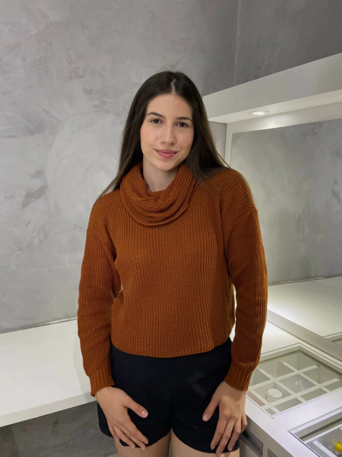 Cropped Tricot Eloá - Terra Cota