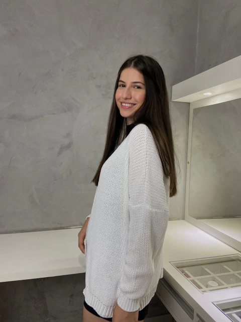 Cardigã Tricot Letícia - Branco