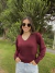 Blusa Canelada Gola V - La Cor Tricot 