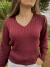 Blusa Canelada Gola V - loja online