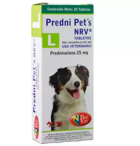 PREDNI PETS NRV L ( PREDNISOLONA 25 MG ) 30 TABLETAS