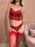 Imagem do Conjunto de Lingerie aurora com meia - sem bojo-P,M,G