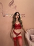 Conjunto de Lingerie aurora com meia - sem bojo-P,M,G