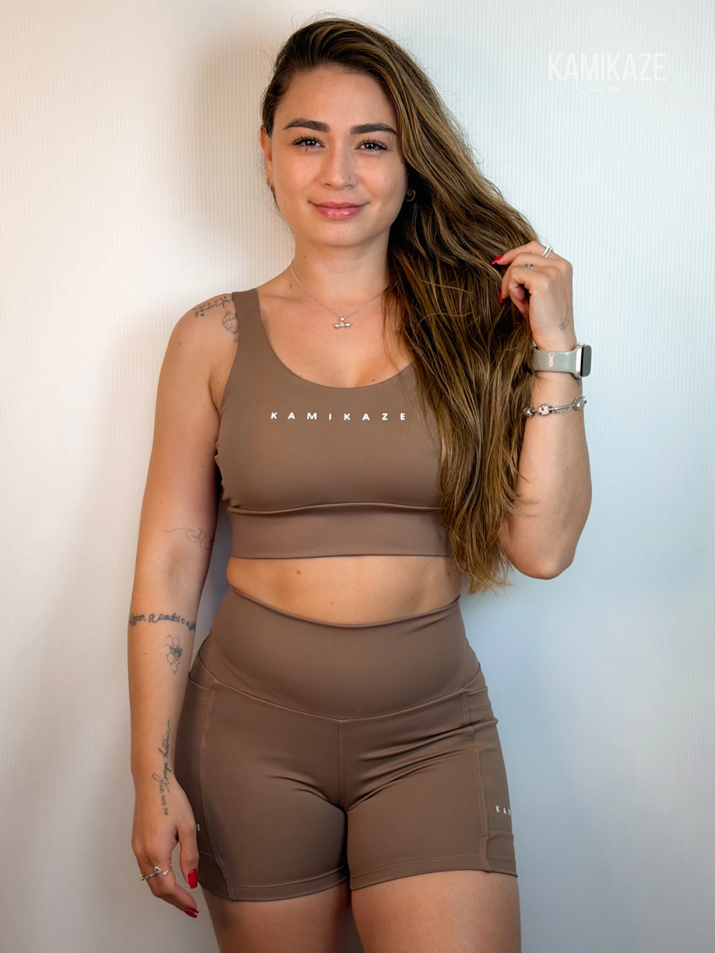 Conjunto Shorts Sara e Gabi - Mocha | ZERO TRANSPARÊNCIA
