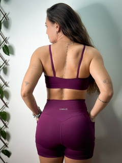 Conjunto Shorts Sara e Moana - Malbec - Kamikaze fitness