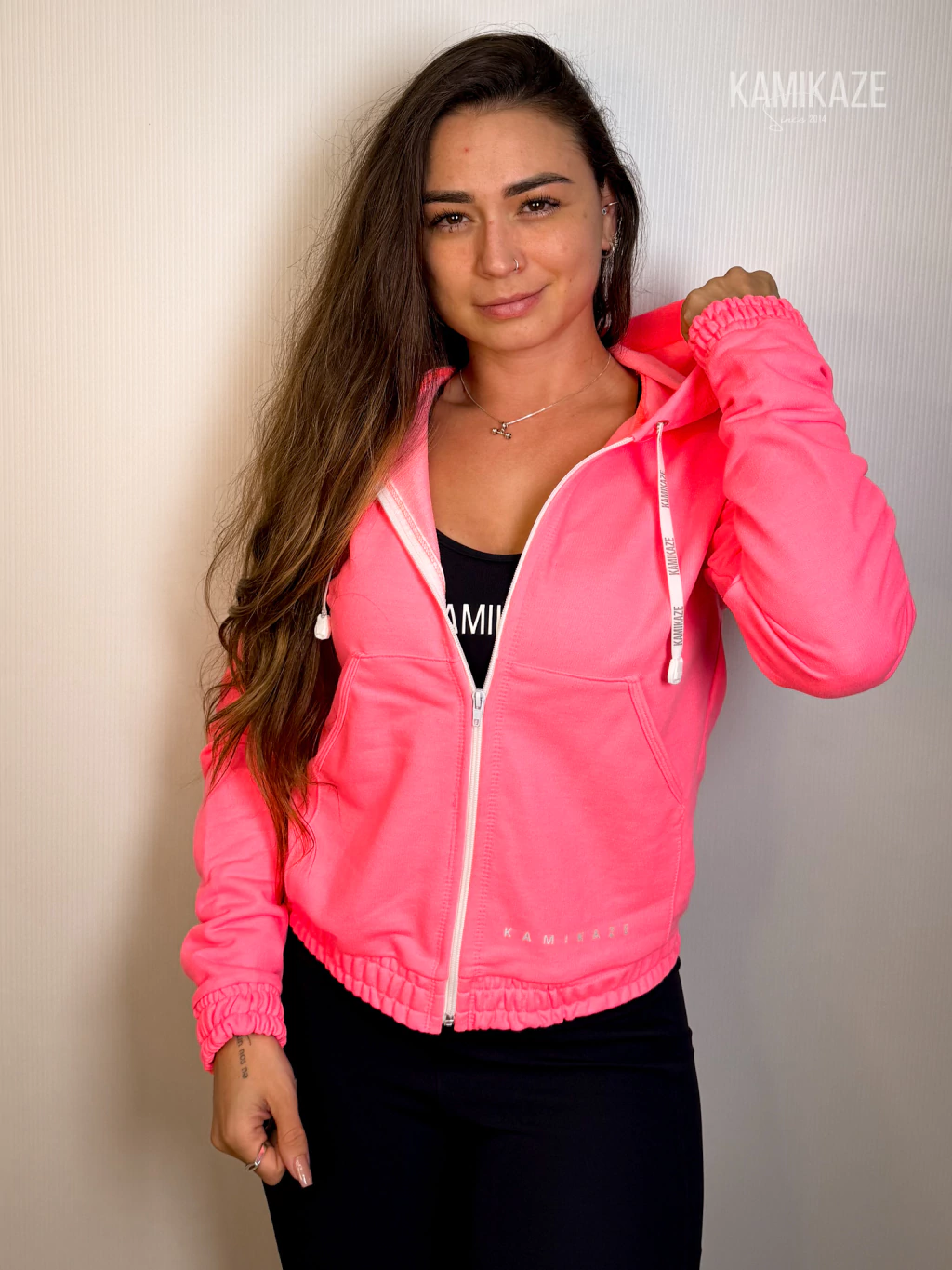 Jaqueta de Moletom Feminino Neon