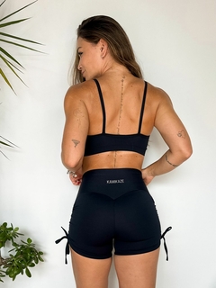 Conjunto Shorts Frufru e Moana - preto - Kamikaze fitness