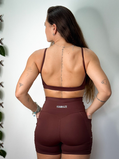 Conjunto Shorts Sara e Mari - Coffee - Kamikaze fitness