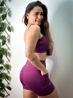 Conjunto Shorts Sara e Mari - Malbec - Kamikaze fitness