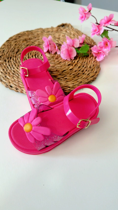 ￼Sandália Papete Flor Infantil 19 a 26
