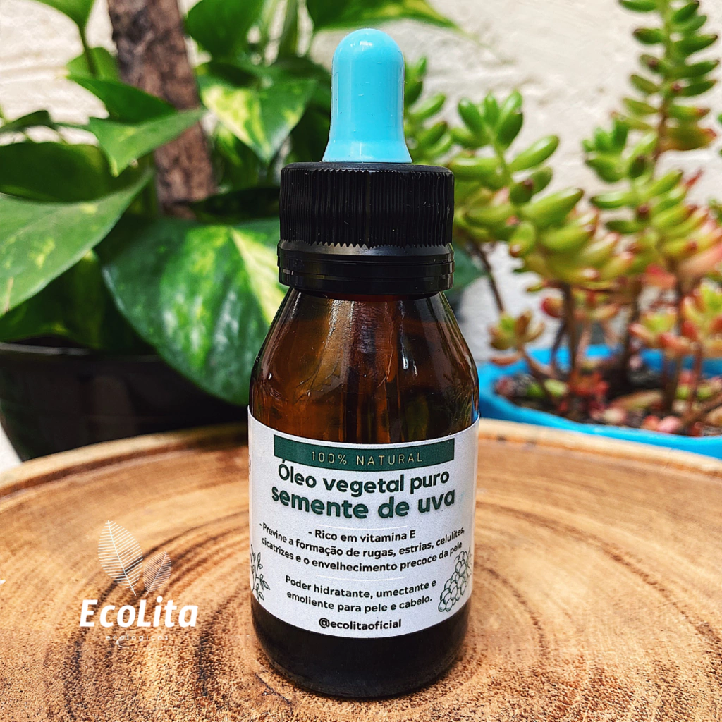 Óleo vegetal de semente de uva.