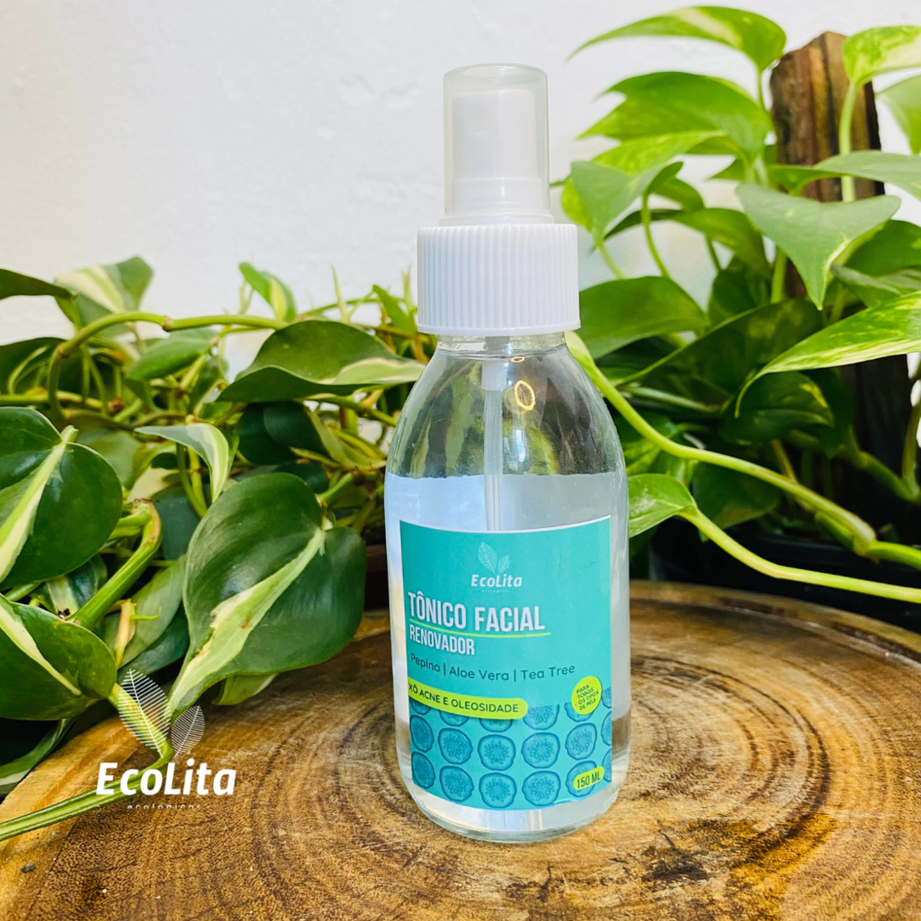 Tônico facial renovador | Pepino, aloe vera e tea tree.