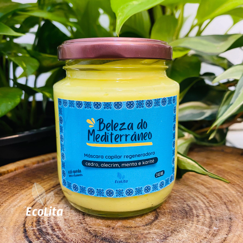 Máscara capilar Beleza do Mediterraneo regeneradora xô queda vem crescimento