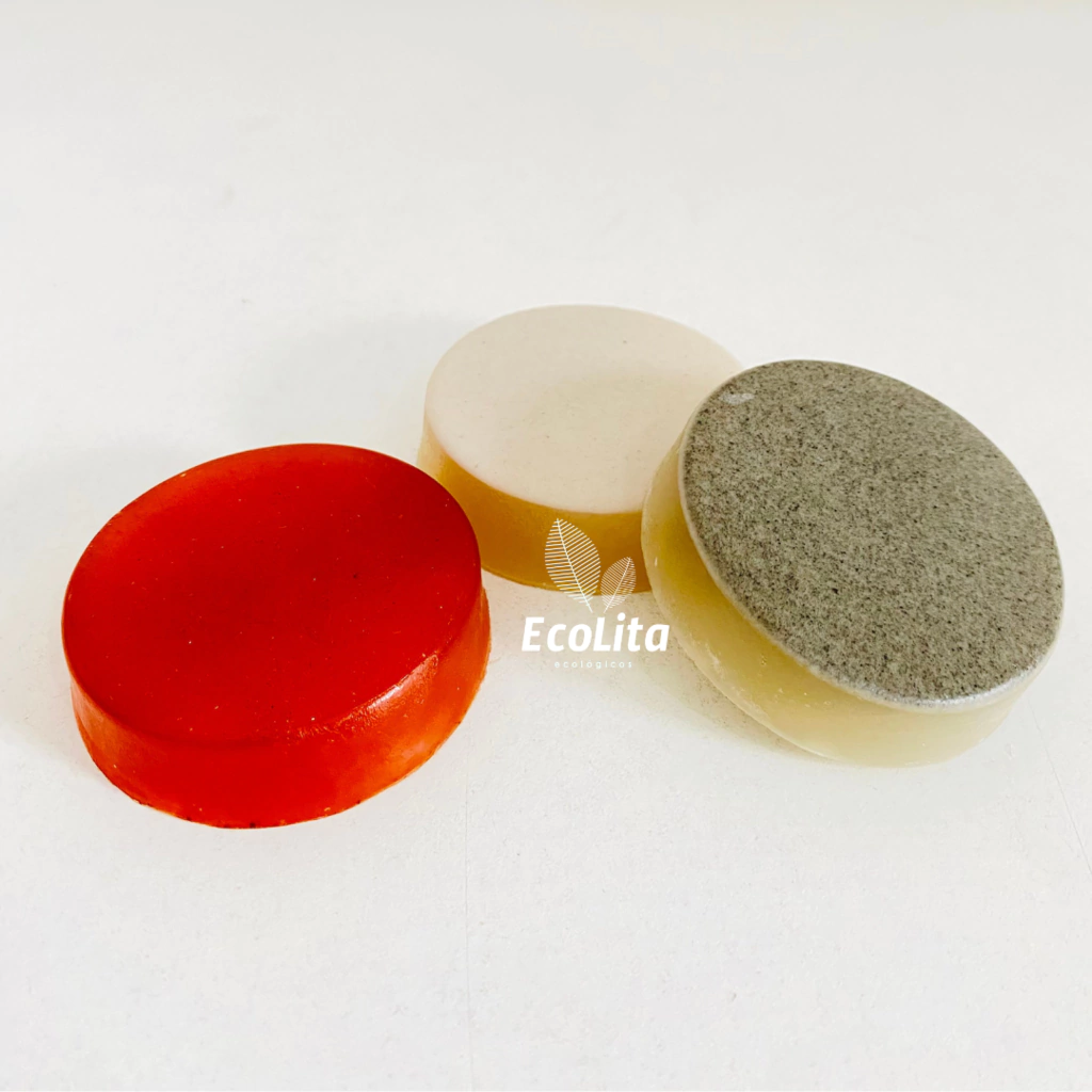 Kit 3 sabonetes mais vendidos Ecolita | Argila verde, branca e Açafrão.