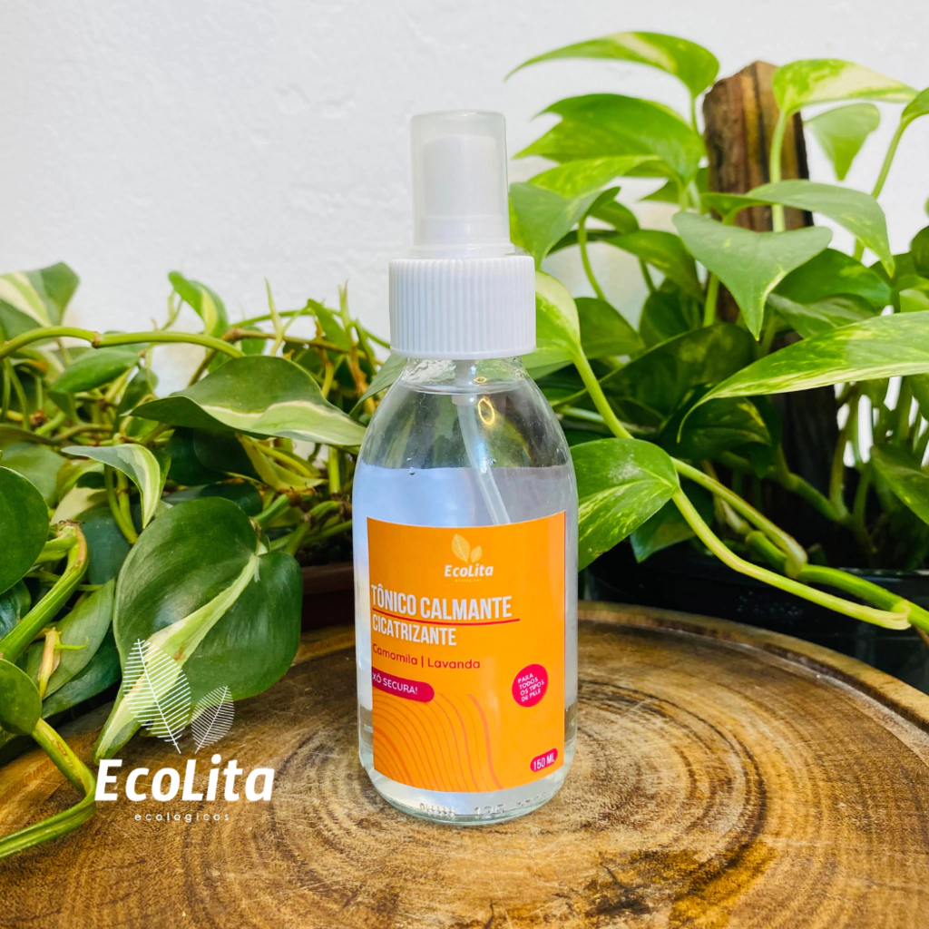Tônico calmante e cicatrizante de camomila e lavanda.