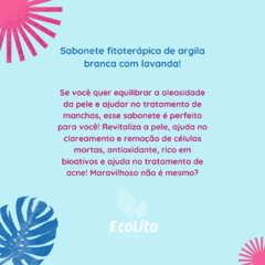 Sabonete de argila branca e lavanda. na internet