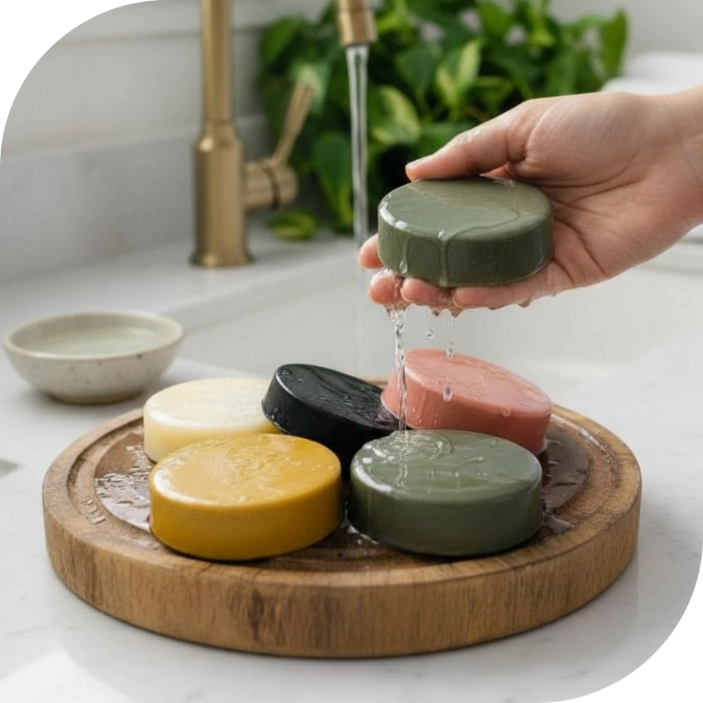 Kit com 5 sabonetes de argila.