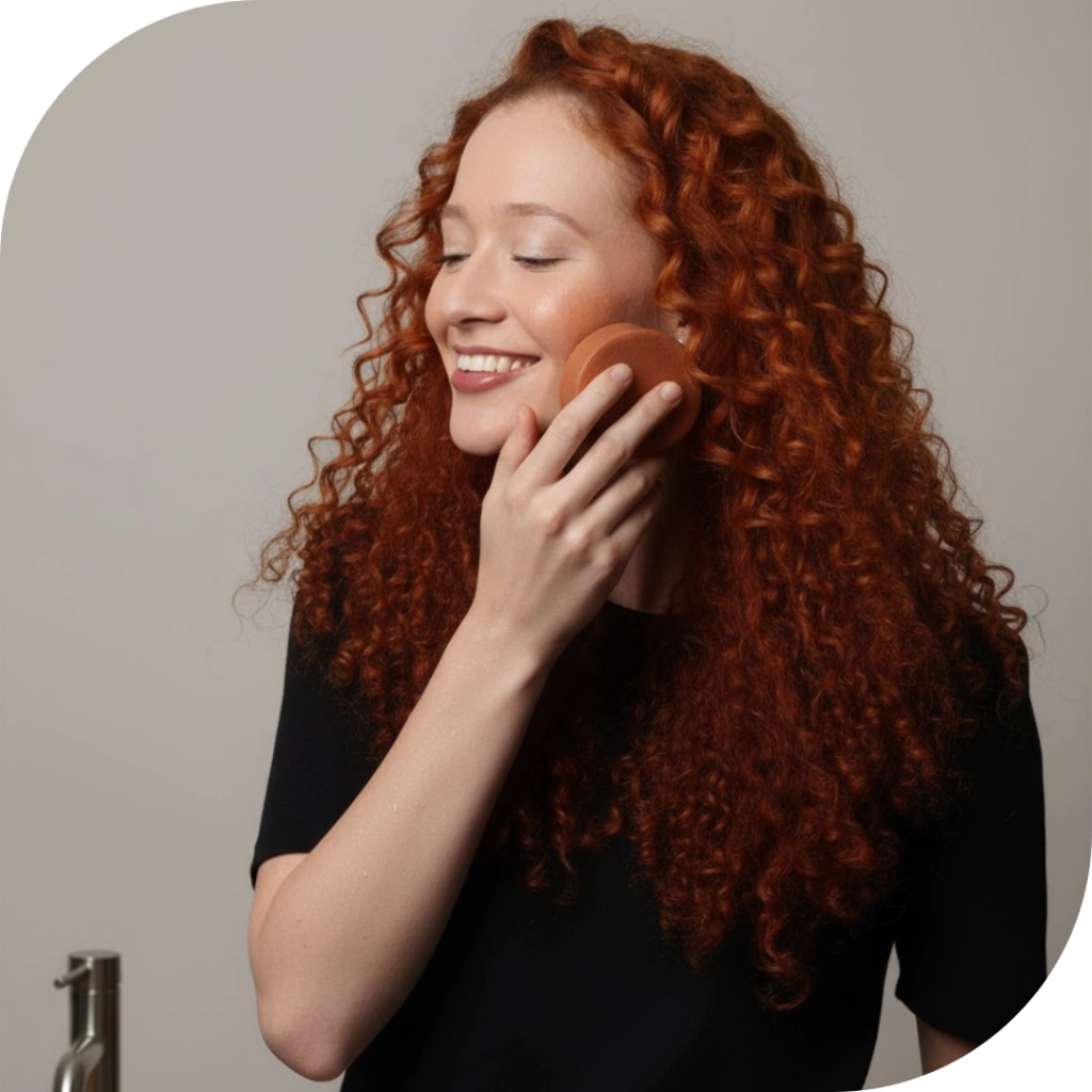 Sabonete de argila rosa e lavanda.