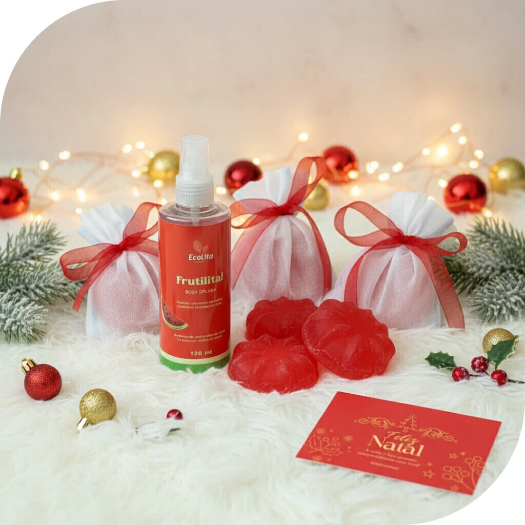 Kit de Natal Frutilita! 1 Body Splash + 3 Sabonetes Frutilita