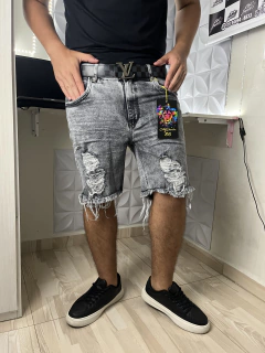 BERMUDA JOGADOR CINZA ESCURA JEANS - comprar online