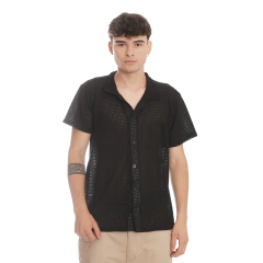 Camisa Crochet Manga Corta - tienda online