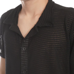 Camisa Crochet Manga Corta - comprar online