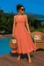 Vestido midi regata decote redondo Soraia - comprar online