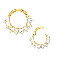 Argola frontal dupla vazada aço cirurgico - comprar online