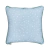 Almofada quadrada na cor azul claro com detalhes em branco