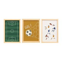 Kit 3 Quadros Brincar de Bola