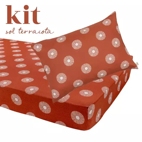Kit Sol Terracota com Lençol de Elástico e Fronha - comprar online