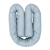 Rolo protetor de berço e cama na cor azul claro com detalhes em branco