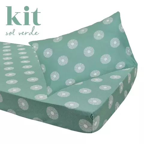 Kit Sol Verde com Lençol de Elástico e Fronha - comprar online