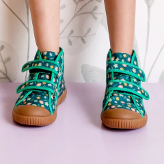 Tênis Infantil Cano Alto Luca Flor Verde