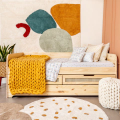 Cama Tulipa Pinus com Cama Auxiliar e Gaveteiro - comprar online