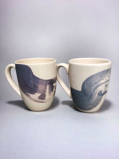 Taza bombé pincelada