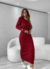 Vestido Florenza Longuete Manga Longa e Gola Redonda em Modal Listras Cinza - ZAUREEN