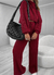 Conjunto Aurora Calça e Cropped Manga Longa em Tricot Mousse Vinho - comprar online