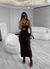 Conjunto Mônaco Top Transpassado e Saia Midi em Modal Azul Bebê - ZAUREEN