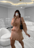 Conjunto Flávia Blusa manga Longa Gola Alta e Saia Babados com Relevo Corações em Tricot Modal Nude na internet